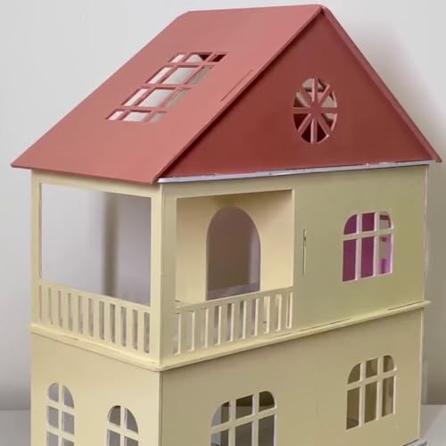 Image of Panda World Wooden Toy House with Furniture for Kids, Doll House, Miniature Toy Building, DIY Construction Kit with Assembly Instructions, Wooden Doll House for Girls and Boys