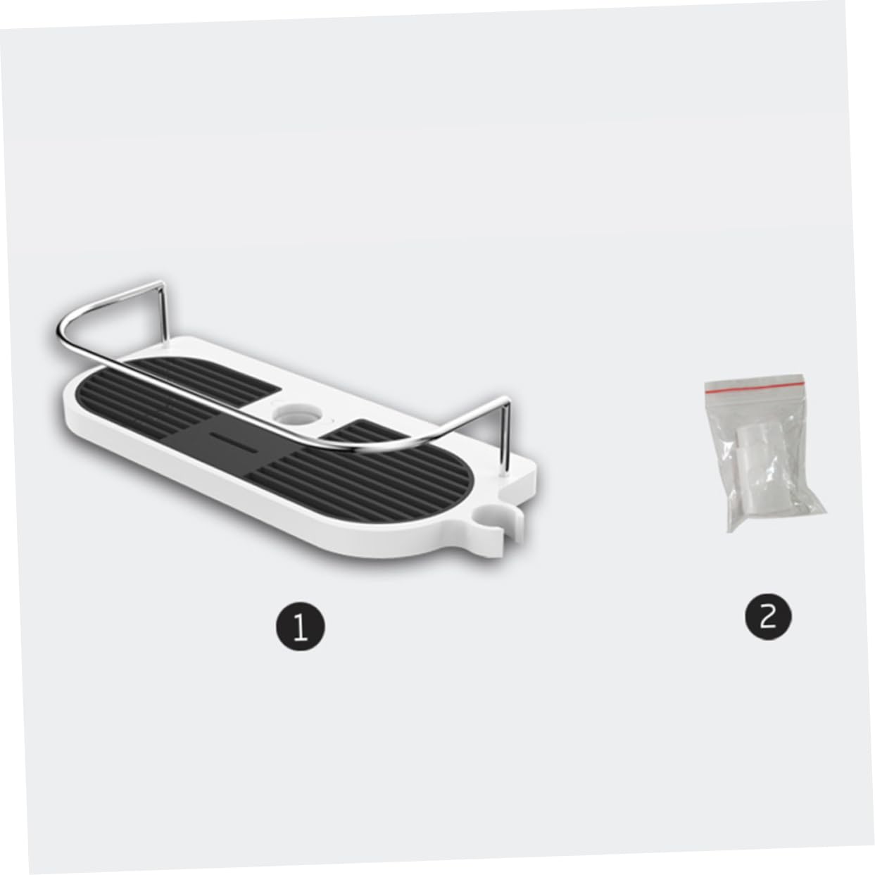 LABRIMP Cesta de Ducha sin Taladro, Plástico y Aluminio, Altura Ajustable