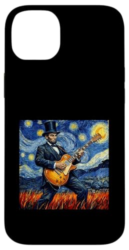 Abraham Lincoln Playing Guitar Patriotic Funny July 4th �X�}�z�P�[�X iPhone 14 Plus �p