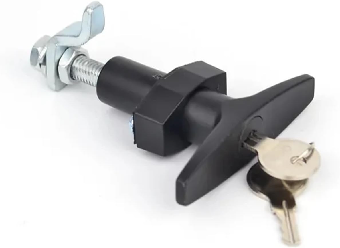 MS309 T Shape Cam Lock Equipment Compression Type Rotary Lock Telescopic Switch Industrial Cabinet Lock 1Pcs(MS309 B Key)