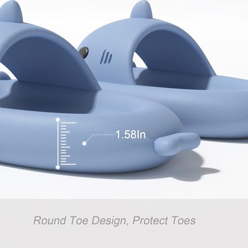 Generic Shark Slides Panda, Cute Cartoon 3D Cloud Shark Slippers Shoes Sandals For Women Men3