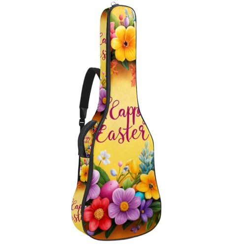 Sac de transport pour guitare acoustique à motif jaune idéal pour vos répétitions