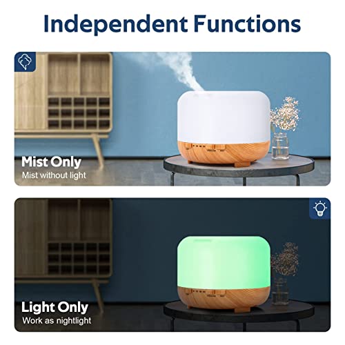 Moisturnt Diffuser Essential Oil Humidifier: 500Ml Ultrasonic Aromatherapy Air Vaporizer Remote Control For Large Room Aroma Water Diffusers Timer For Bedroom Home Office #TOP2