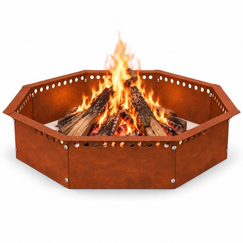 Smokeless Fire Pit Ring Outdoor – 46 inch Outer/42 inch Inner Octagonal