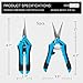 VIVOHOME Gardening Hand Pruner with Straight Stainless Steel Blades Non-stick Pruning Shear Bonsai Cutter Blue for Potting (Pack of 2)