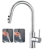 Schlankes Design --- Das Design des Küchenarmatur macht Ihr Küchenzimmer einfach und frisch und passt perfekt zu den meisten Waschbecken. Multifunktionaler Wassereffekt --- Strom zum Einfüllen, Spray zum Spülen.