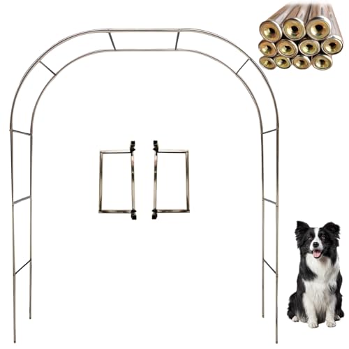 Arche de jardin ou de mariage en acier inoxydable pour l'extérieur et l'intérieur, 230/240 cm, pour plantes grimpantes, treillis rose, arc (couleur : 19 mm, taille : 1,2 x 2,3 m)