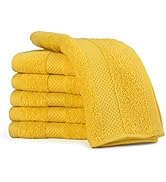 AKTI Premium Hand Towels for Bathroom,16x30 inches, 550 GSM, 6 Piece Set Cotton Towel, Soft & Flu...