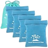 Mity rain Sand Remover for Beach - Sand Eraser Wipe Mitt Bag, Beach Vacation Essentials for Kids Women, Must-Have Beach Accessories for Summer Hawaii Travel Necessities & Supplies,Blue (Talc-Free)