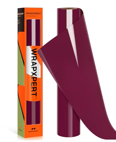 WRAPXPERT Maroon HTV Heat Transfer Vinyl Rolls Maroon Iron on Vinyl 12 x5ft Burgundy Heat Press Vinyl for T-Shirts Works with All Cutting Machines