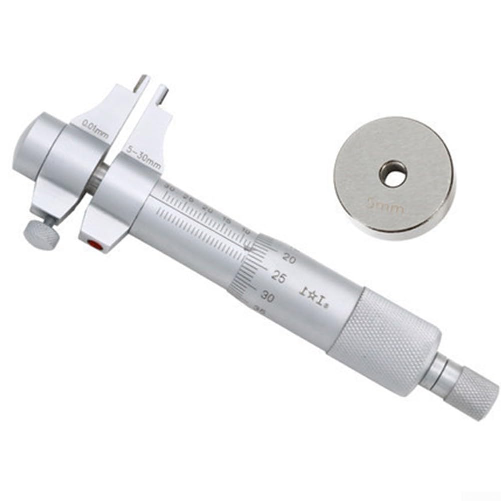 Innenmessschraube 5-30mm Mikrometer Edelstahl Präzision | Edelstahl Legierung, skaliert, 0.01mm für auflösung, rutschfestes design, chrom beschichtet