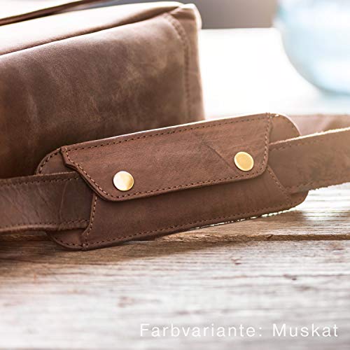 LEABAGS Premium schouderkussen, schoudervulling van echt buffelleer, vintage look, schouderriem voor tassen, leren… - Afbeelding 8