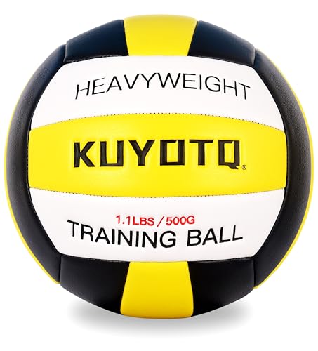1.1lbs/500g Weighted Heavy Volleyball For Setters Serve Trainer Setter Weighted Volleyball Training Equipment Size 5 Thickened Surface Soft Leather Durable in&Outdoor Training Setting Rebounders