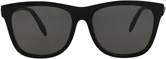 Alexander McQueen Square/Rectangle Sunglasses Black Black Grey Luxury Eyewear Made In Italy Acetate Frame Designer Fashion for Everyday Luxury