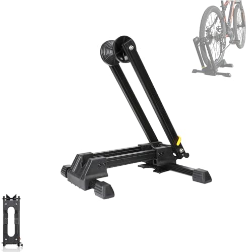 Rehomy Foldable Bike Stand, Metal Bicycle Rack for Mountain& Road Bicycles Storage, Wheel Holder Fit 20