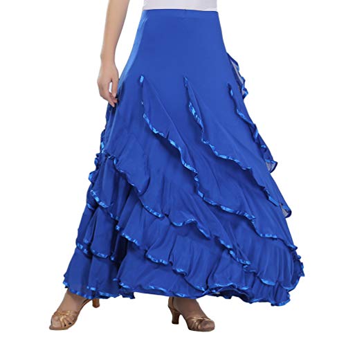 Tookang Flamenco Falda Grande del Columpio Vestido de Baile Moderno Tutu con Lentejuelas de Malla Baile de Sal�n