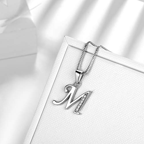 Aurora Tears Letter Necklace Initial 925 Sterling Silver Alphabet Pendant Crystal Name Gift Women Cubic Zirconia Jewelry4
