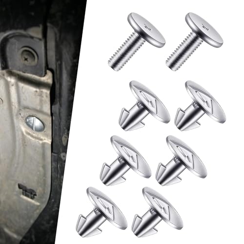 Image of 8 PCS Engine Lower Cover Pin Screws, Engine Splash Shield Hardware Screws Bolts, OEM #90674-TY2-A01 Engine Case Guards Bolts, Compatible with Accord Civic CRV (Silver)