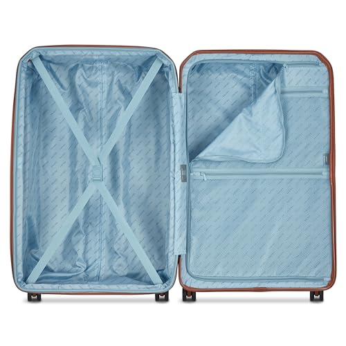 Image of DELSEY PARIS Paulette 81 cms Large Check-in ABS /Polycarbonate Hard Sided 8 Wheels and Expandable Spinner Suitcase /Trolley Bag for Travel with TSA Lock- Angora