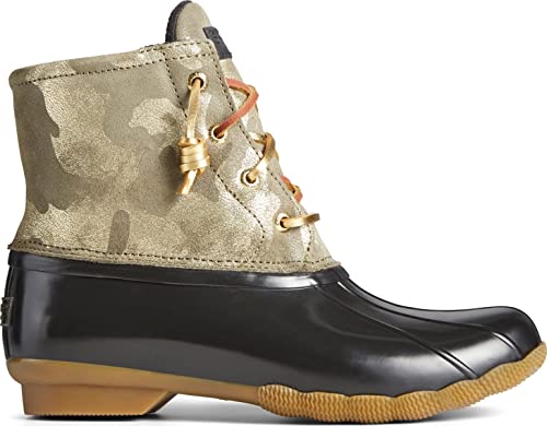 Sperry Women's Saltwater Leather Snow Boot, Olive Camo, 8.52
