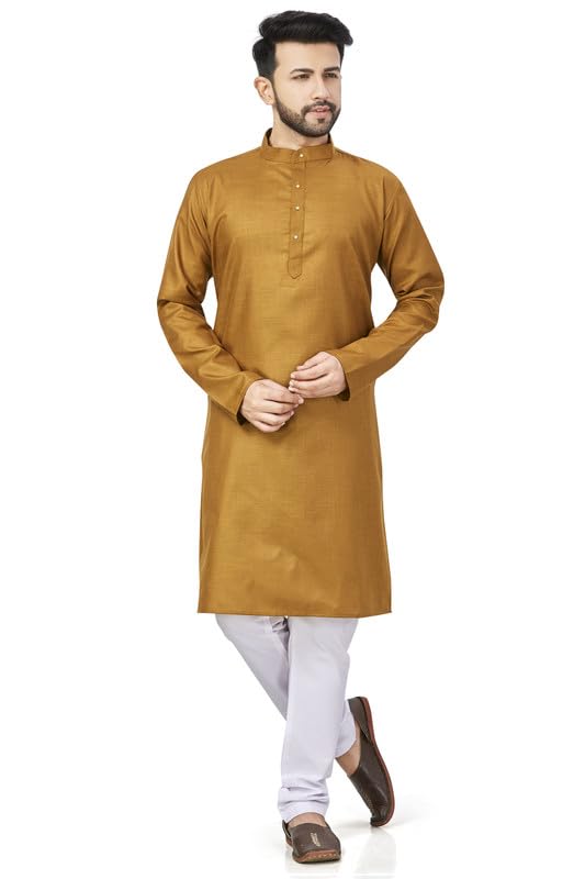 Be Active Men's Traditional Solid Full Sleeves Kurta || Cotton Kurta For Men || Men Kurta For Wedding || Kurta For Men (N-Rfsk0001 14 Kr M)