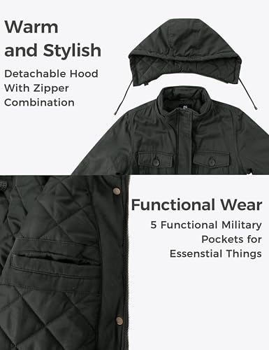 wantdo Women's Winter Parka Coat Sherpa Lined Warm Cotton Jacket with Removable Hood4