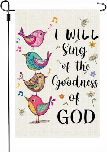 Christian Biblical Bible Verse Garden Flag,12 x 18 Inch Burlap,