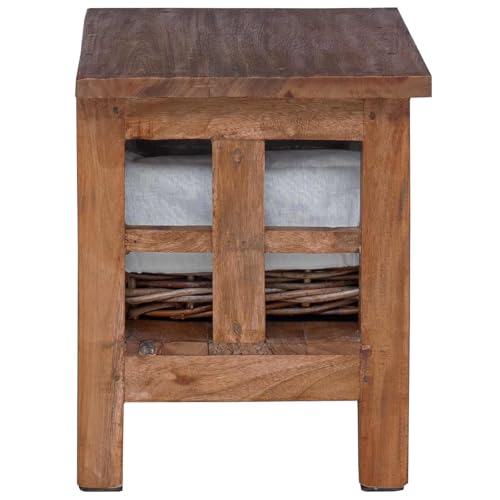 Table de chevet en acajou massif avec étagère de rangement - 7
