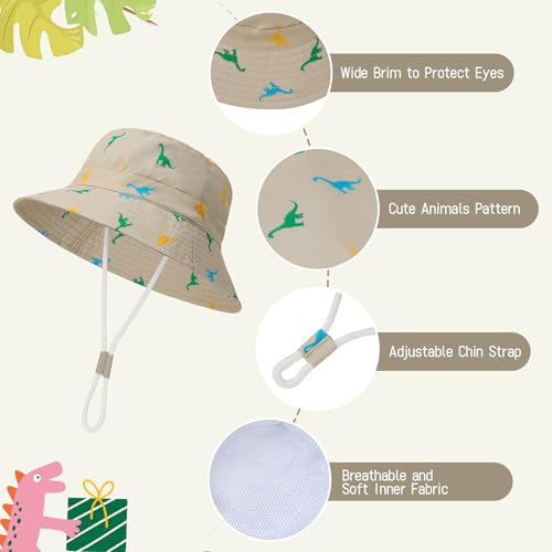 Komorebi Baby Sun Hat Breathable Kids Bucket Hat with UV Protection Wide Brim Toddle Sun Hat for Boy Girl Cute4