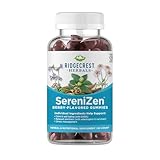 RidgeCrest Herbals SereniZen Gummies with Ashwagandha, GABA, L-Theanine, Chamomile & Lemon Balm, Supports Relaxation & Calm, Stress Management, Sleep. Daily Health Supplement, 60 Ct, 1-2 Month Supply