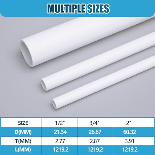Image of 10 Pcs 1 /2 Inch PVC Pipe 17long Sch40 Industrial Pipes, White