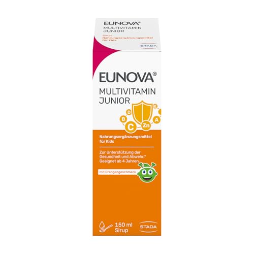 EUNOVA Junior - Multivitamin Sirup mit 12 Vitaminen und wichtigen Mineralstoffen - Nahrungsergänzungsmittel für Kinder ab 4 Jahren - 1 x 150 ml