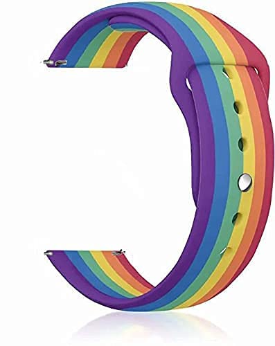 LOKO 20MM Soft Silicone Watch Band Strap & stainless steel buckle Compatible With (ONLY 20mm Lugs Size) Noise X-Fit 1, Amazfit GTS 2 Mini, Amazfit Bip,Amazfit GTS,Galaxy Watch Active 2(44MM)