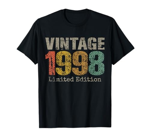 Vintage 1998 Limited Edition 27th Birthday Gifts 27 Year Old T-Shirt Vintage 1998 Limited Edition 27th Birthday Gifts 27 Year Old T-Shirt