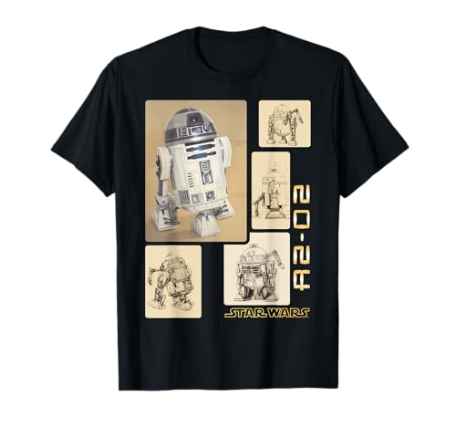 T-shirt Star Wars R2-D2 Sketches t-shirt geek imprimé vêtement coton col rond