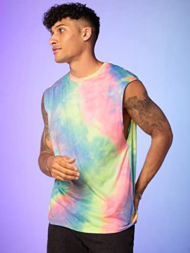 Verdusa Tie Dye Shirt Men Y2k Crop Tank Top Sleeveless Graphic Casual Muscle Shirt4