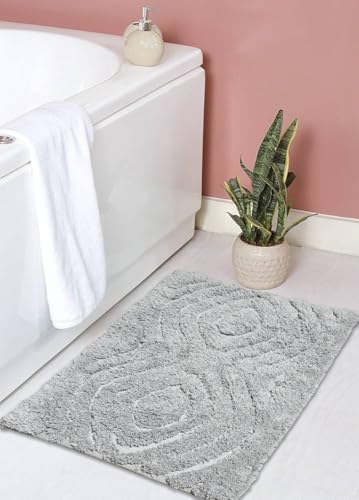Image of Plain Super Soft Anti Skid (40x60 cm) Super Absorbent Mats Microfibre 2000 GSM Door Mats for Home /Bathroom /Bedroom /Kitchen /Floor Mat (Pack of 1) Pattren - Solid, Color - Grey