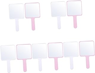 10 Pcs Handheld Vanity Mirror Portable Makeup Mirror Vintage Vanity Mirror Round Mirrors Makeup Hand Vintage Makeup Mirror Handheld Mirror with Handle Portable Hand Mirror Square