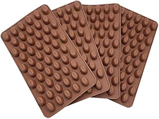 AxeSickle 4PCS Mini Coffee Beans Chocolate Mold Silicon Mold Small Candy Mold, Hard