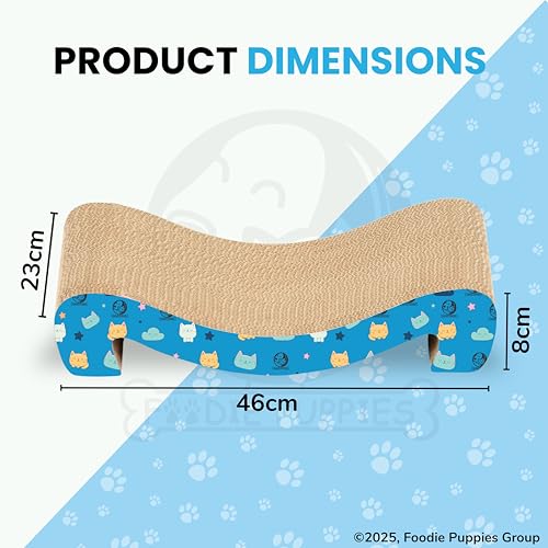 Image of Foodie Puppies 2-in-1 Reversible Cat Scratcher Pad with Catnip for Cats & Kittens - (M-Sitting Sofa 46 x 23 x 8 cm) | Durable Corrugated Cat Scratching Pad for Furniture Protection, Play & Rest