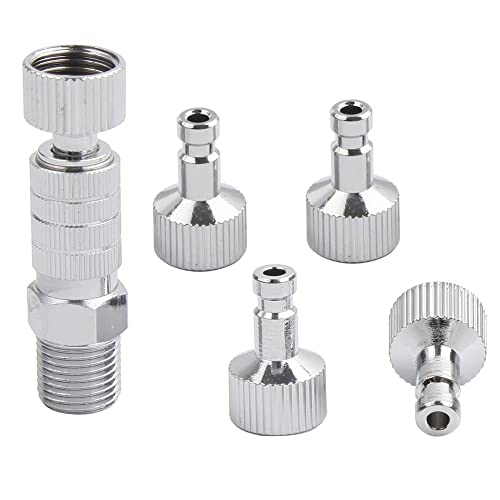 Timbertech Airbrush Quick Release Disconnect with 4PCS G1/8\" Male Fittings and Female Hose Connection for Airbrush and Air Hose Quick Release