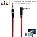 3PACK 3.5mm AUX Replacement Cable for Dr Dre Headphones Monster Solo Beats Studio (Red/1.2m)