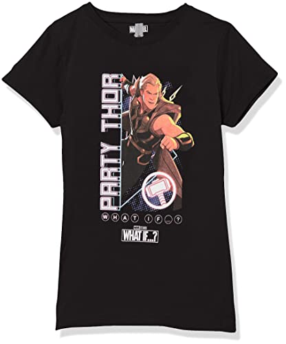 T-shirt Thor fille Marvel cadeau idéal pour fan de super-héros taille M noir
