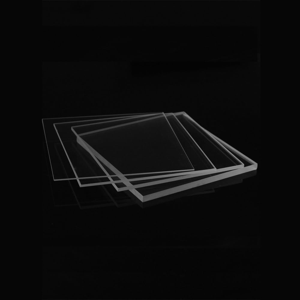 Generico 1 Pezzo di lastra di Vetro al Quarzo Quadrata, 105mmx105mm, JGS3(105mmx105mmx3mm)