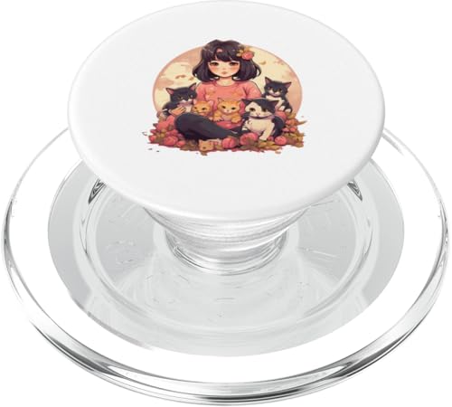 Anime Chica Kawaii Gatos Manga Otaku PopSockets PopGrip para MagSafe