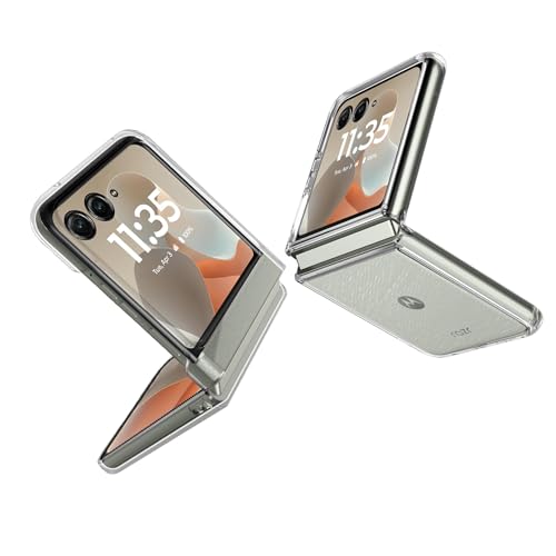 MEMELOKA Funda para Motorola Moto RAZR 60/RAZR 50, Ultra-Delgado Anti-Rasguño Carcasa de PC Anti-Choques Todo Incluido Plegable Carcasa para Motorola Moto RAZR 50 - Transparent