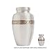 Silver Keepsake Urn • Miniature Funeral Mini Cremation Urn fits Small Amount of Ashes • Wildflowers Model • 2.75 inches Tall