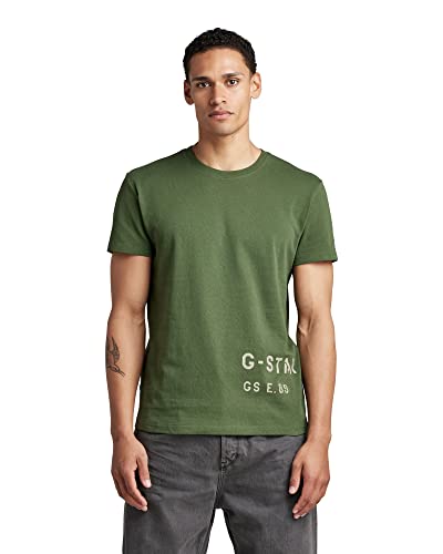 G-Star Raw Stencil Front Back Graphic T-Shirt, Camisetas Para Hombre, Verde Dk Nuri Green D22382-C336-3476 , Xs G-Star Raw Stencil Front Back Graphic T-Shirt, Camisetas Para Hombre, Verde Dk Nuri Green D22382-C336-3476 , Xs