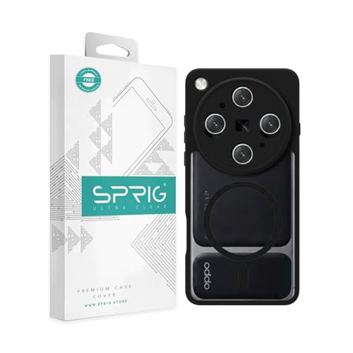 Image of SPRIG Compatible with Oppo Find x9 Ultra Premium EdgeMag Back Cover Drop Tested Shock Proof Mobile Case for Men, Women, Boys and Girls with Camera Protection (Black Transparent)