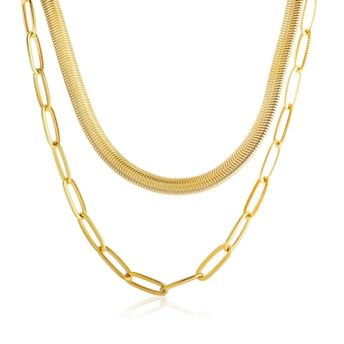 Collier chaîne serpent femme vintage anti-pincement qui ne s'accroche pas aux cheveux